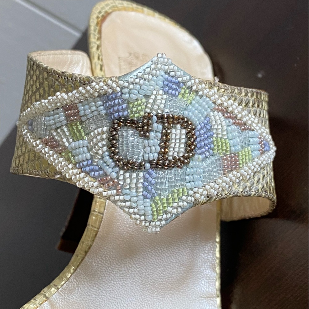 Christian Dior hand beaded CD sandals size 38